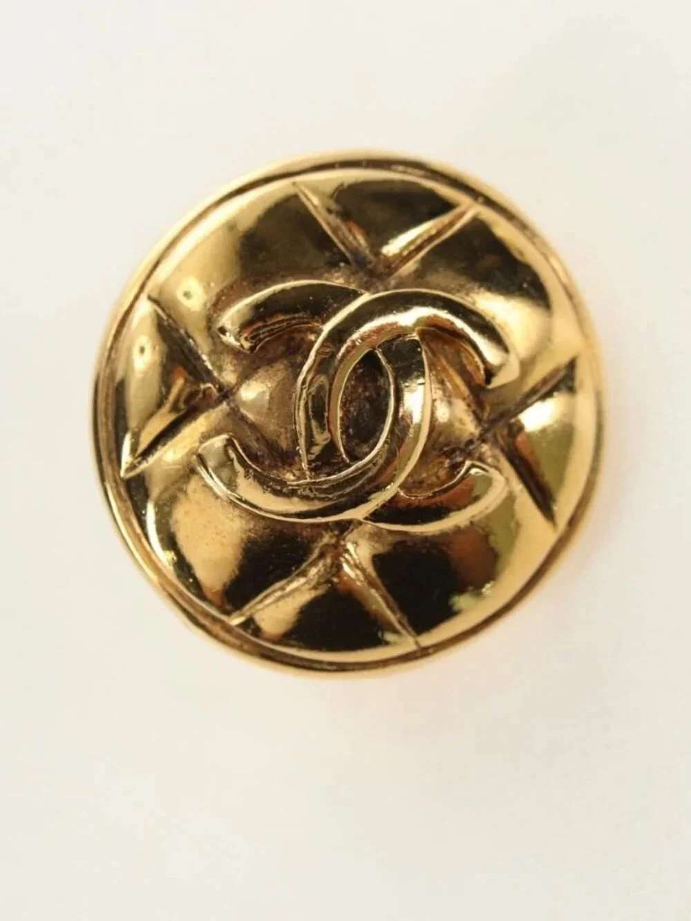 CHANEL COCO Mark Earring metal Gold Tone CC Auth 181301V
